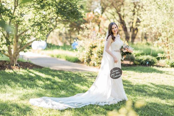 HW Veil Garden Inspired Lace Edged Cathedral Length Bridal Veil