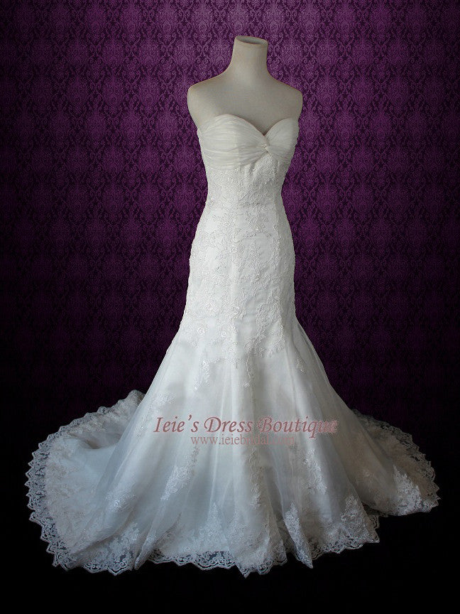 Strapless Lace Mermaid Wedding Dress With Sweetheart Neckline