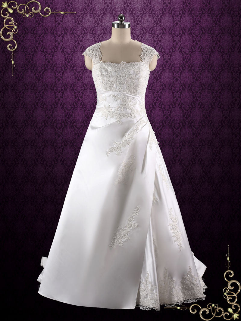 Luojo Corset Back Wedding Dress A-line Strapless Appliques