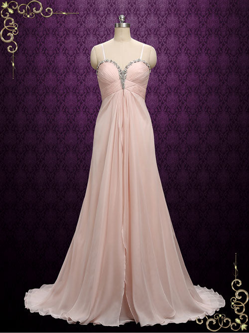 Blush Chiffon Wedding Dress