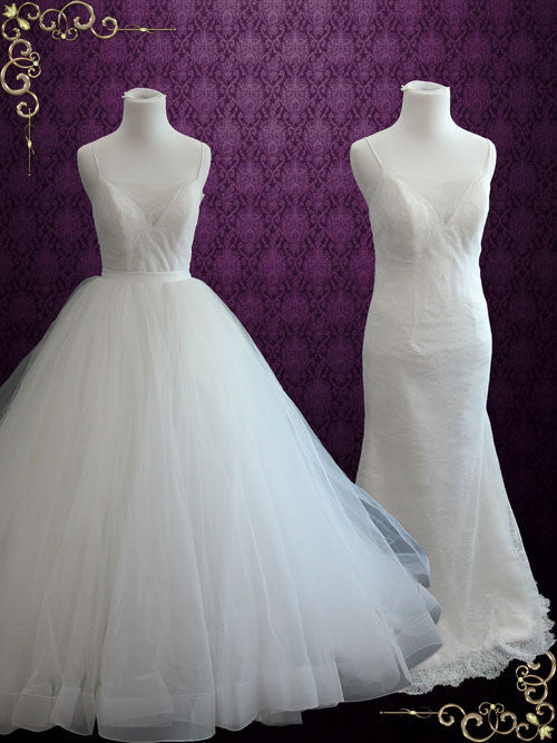 Detachable Skirt Convertible Wedding Dress