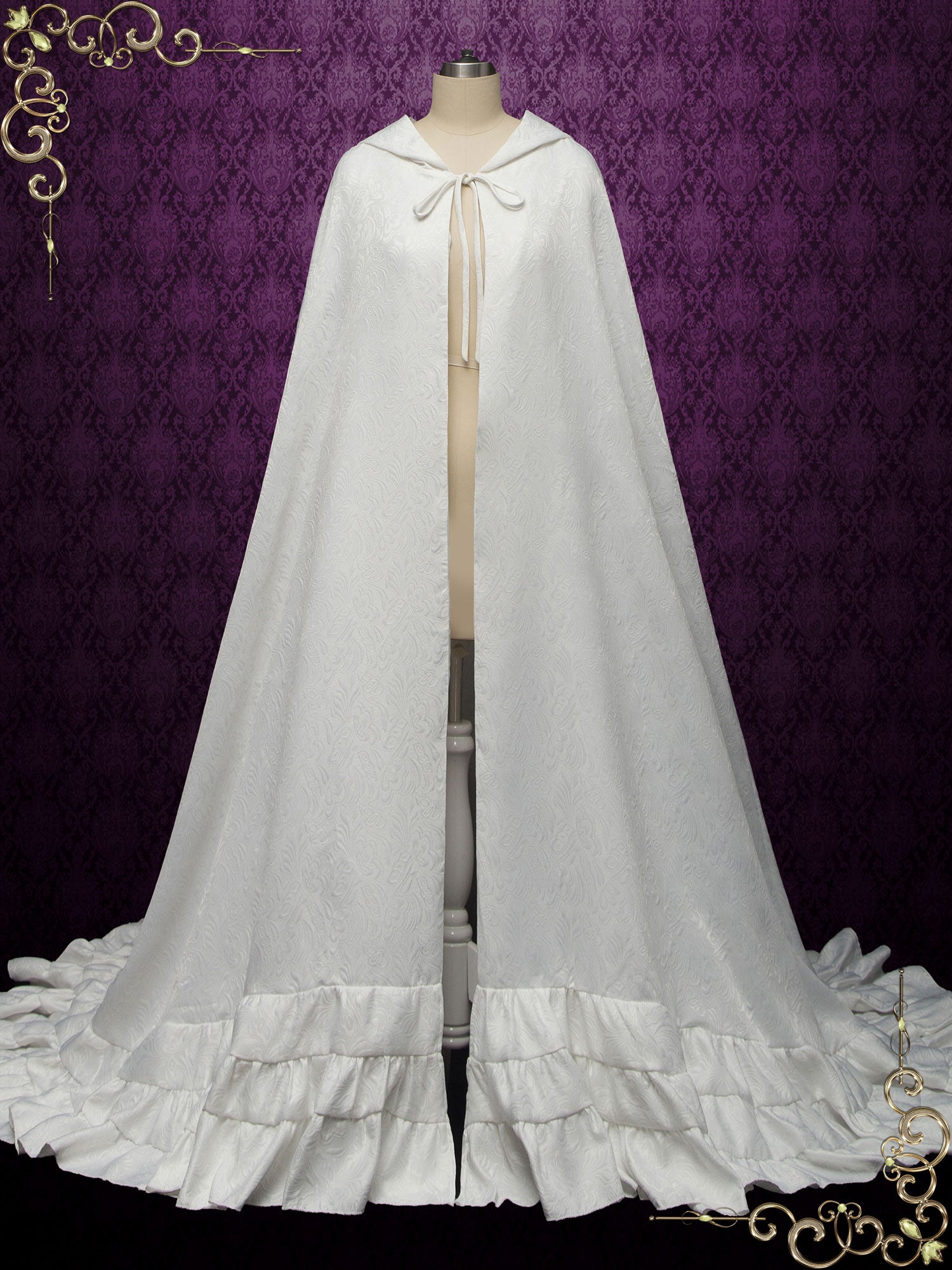 Ivory Wedding Cloak with Hood SCARLETT – ieie