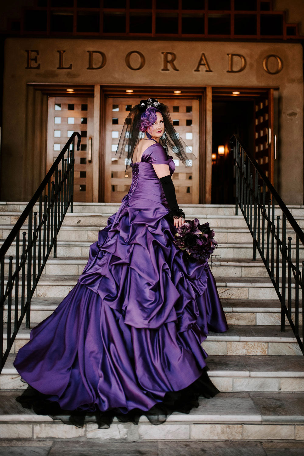 Purple Florals Lace Wedding Dresses Strapless Lace Up Back Plus Size A-line  Gown | eBay