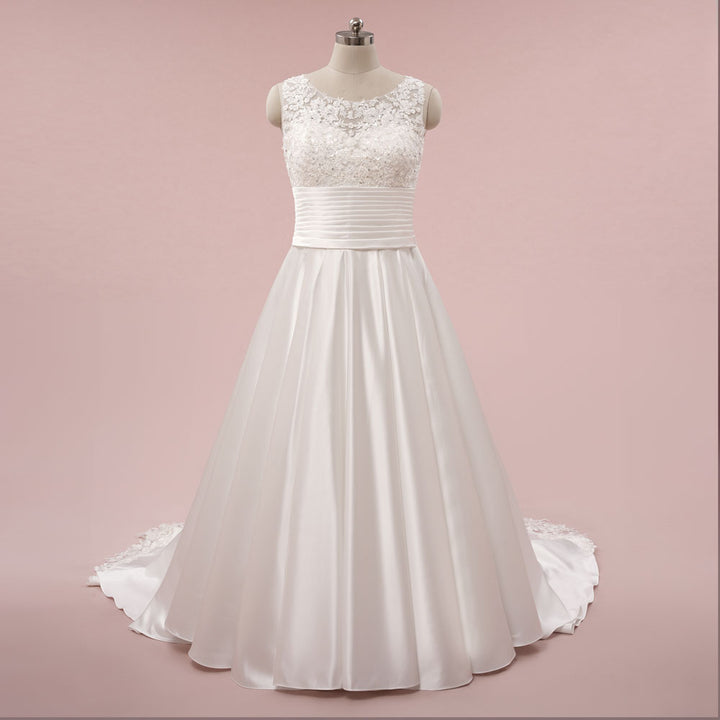 Lace Ball Gown Wedding Dress with Satin Skirt MIRADA