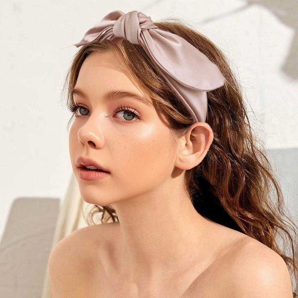 Blush Pink Satin Bow Headband AC1013