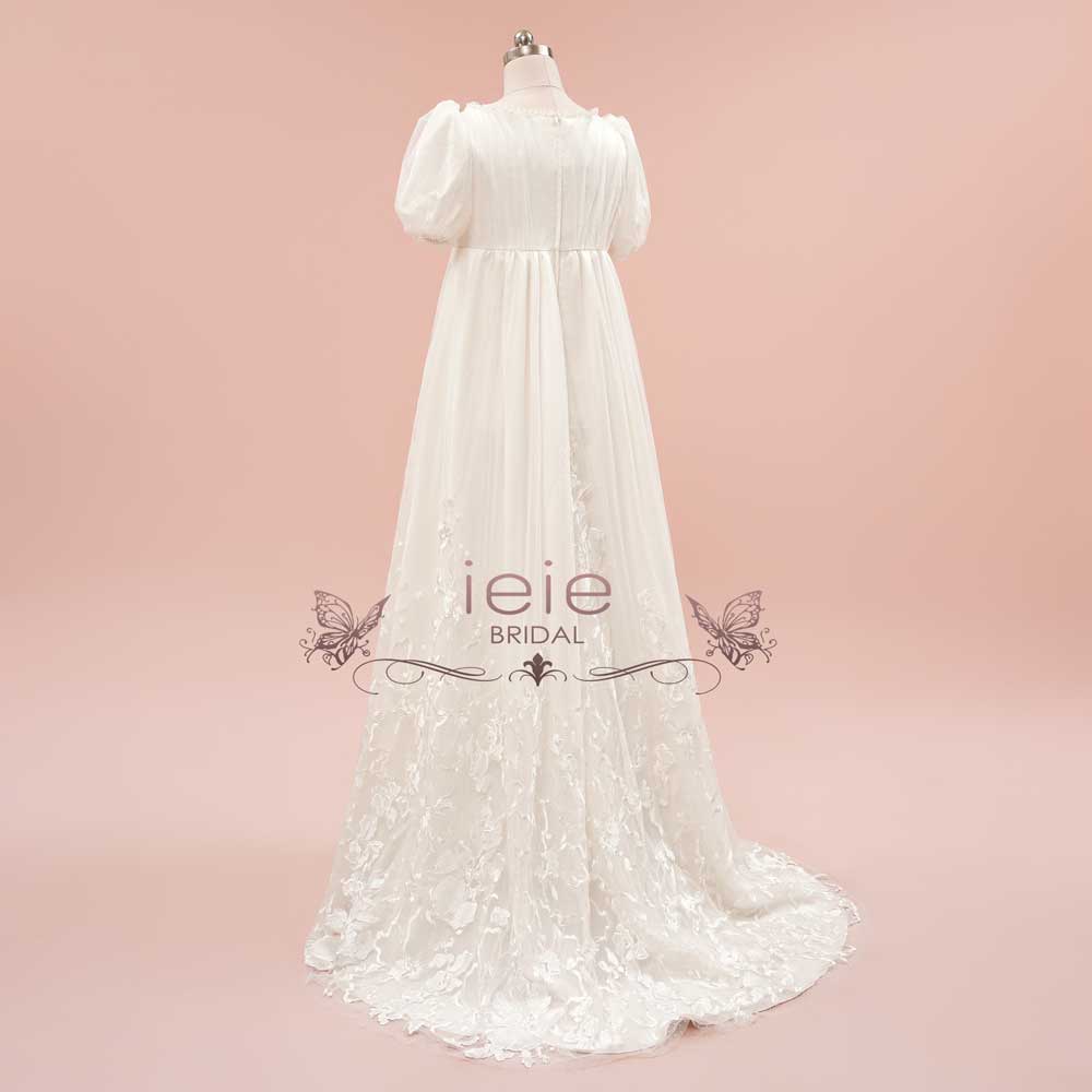 Regency Bridgerton Style Empire Lace Wedding Dress | DAPHNIE – ieie