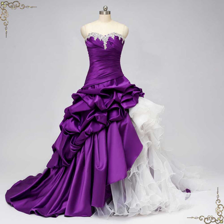 Gothic Purple Ball Gown Wedding with Ruffles | CONSTANCE