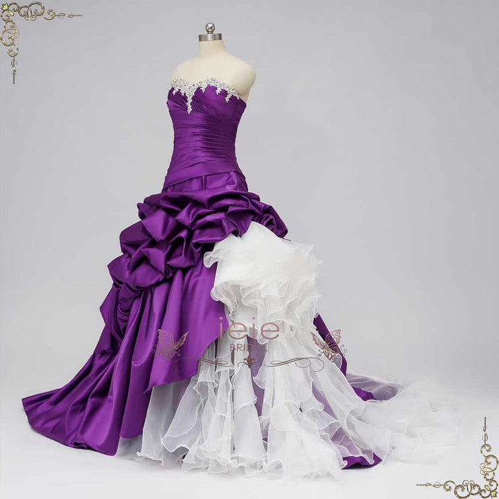 Gothic Purple Ball Gown Wedding with Ruffles | CONSTANCE