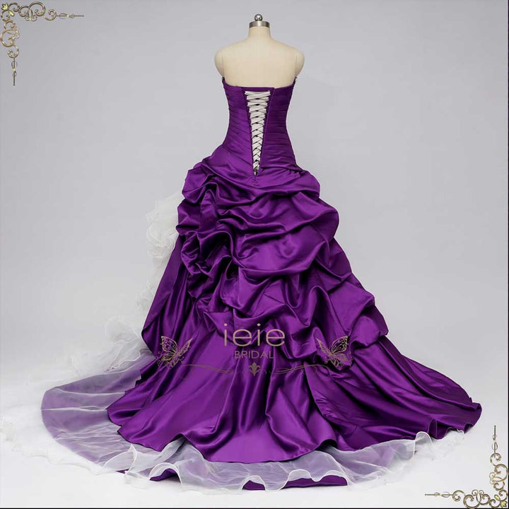 Gothic Purple Ball Gown Wedding with Ruffles | CONSTANCE