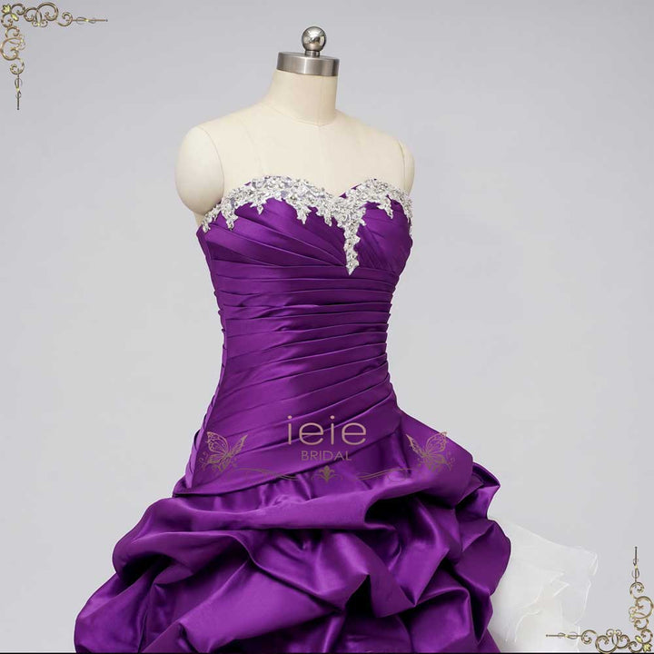 Gothic Purple Ball Gown Wedding with Ruffles | CONSTANCE