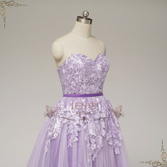 Convertible Purple Lace Wedding Dress with Overskirt | VASPER – ieie