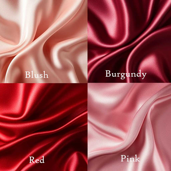 Red, Pink, Blush, Burgundy Satin Swatches