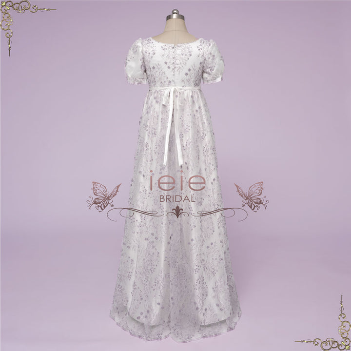 Regency Bridgerton Style Lilac Purple Lace Ball Gown | BALFOUR