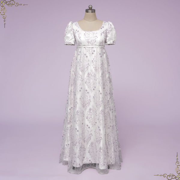 Regency Bridgerton Style Lilac Purple Lace Ball Gown | BALFOUR