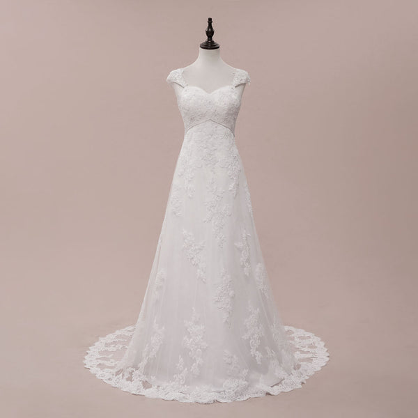 Vintage Lace Wedding Dress with Empire Waist CRESSIDA