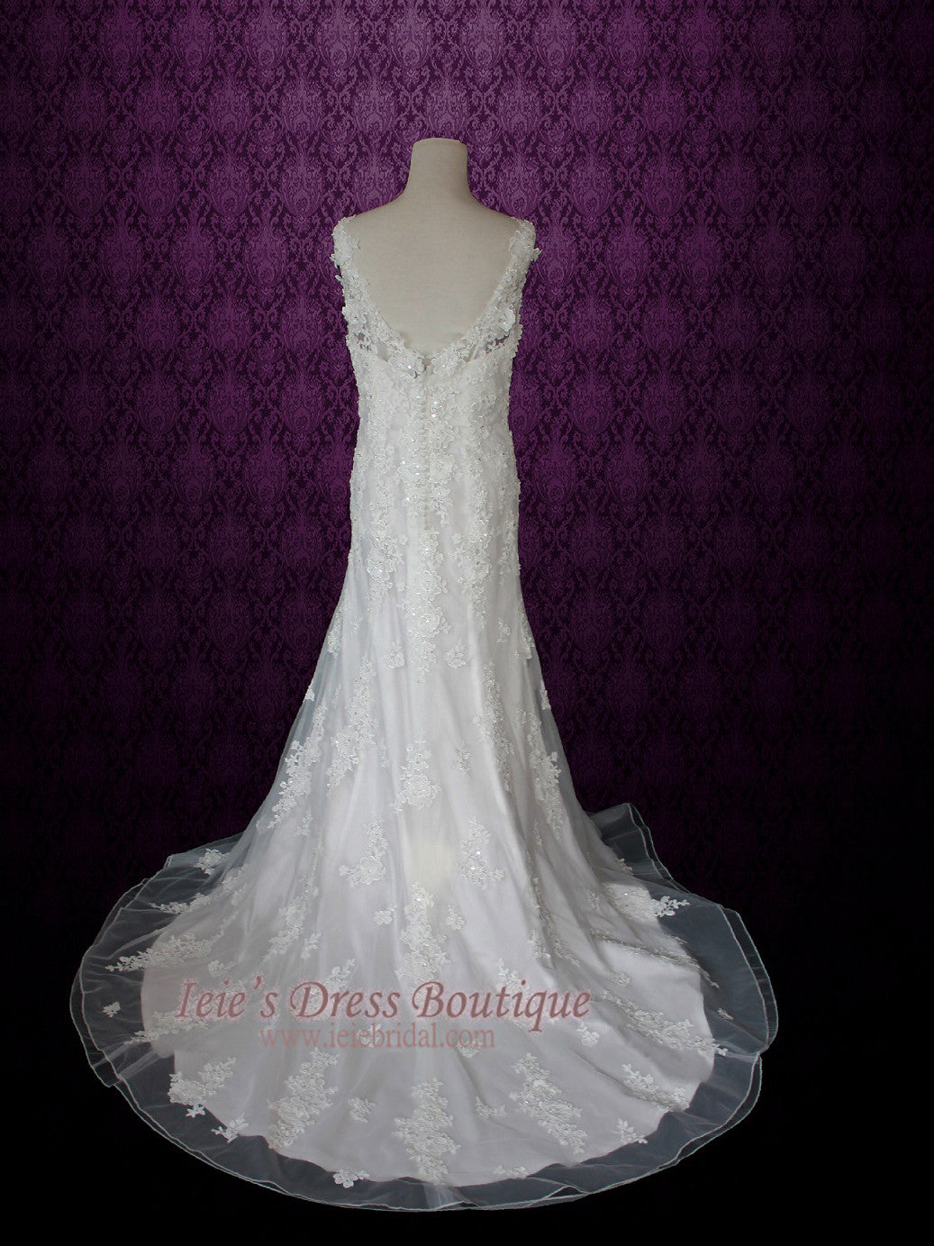 2 Piece Vintage Style Floral Lace Wedding Dress GRISELLE – ieie