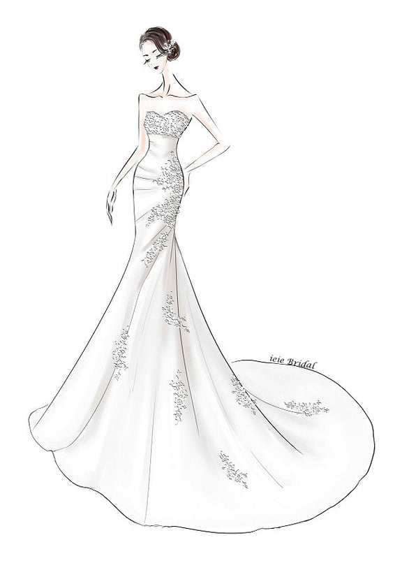 Custom Wedding Dress Sketch – ieie