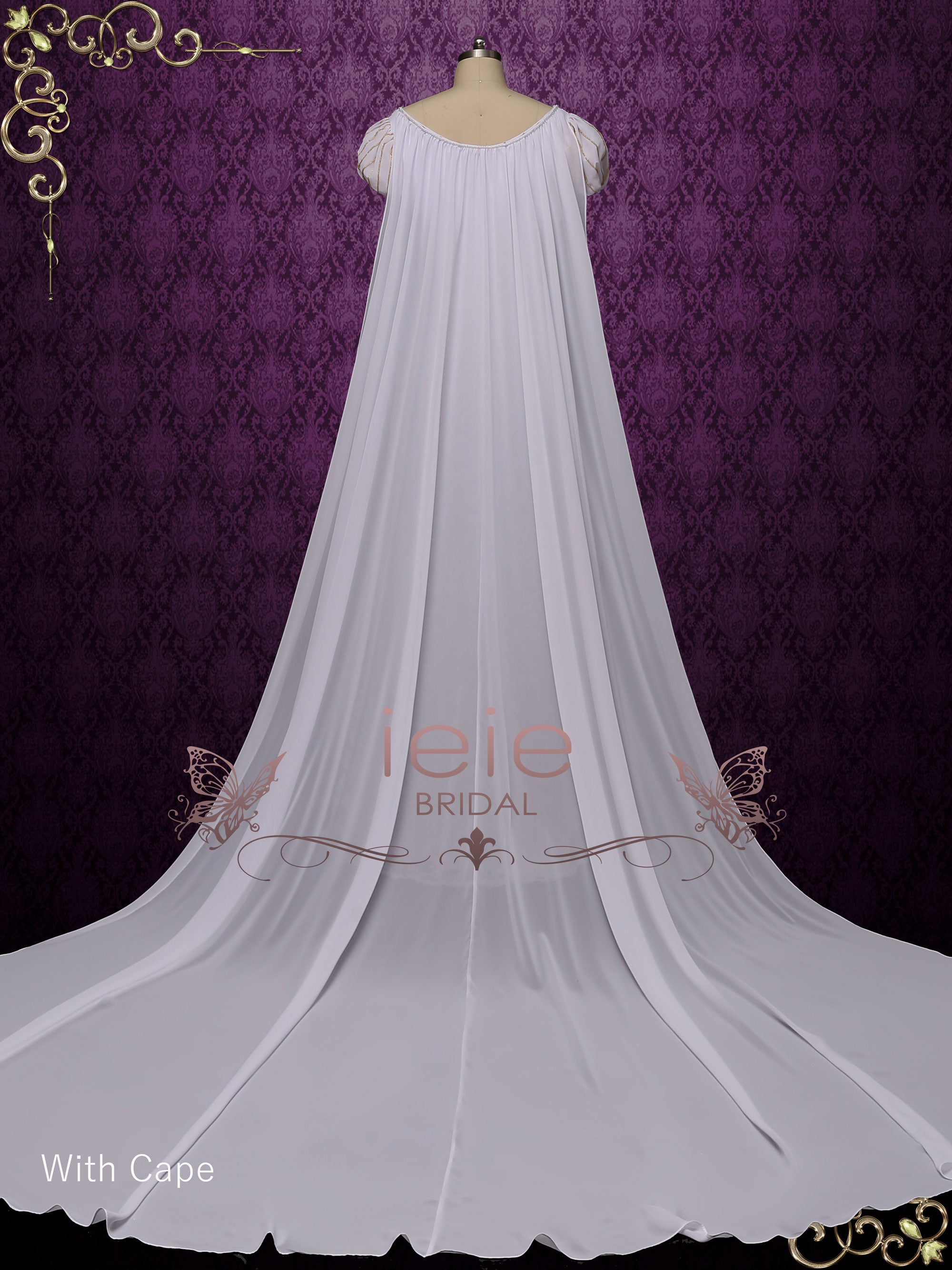 Haunted Mansion Inspired Wedding Dress with Princess Puff Sleeves