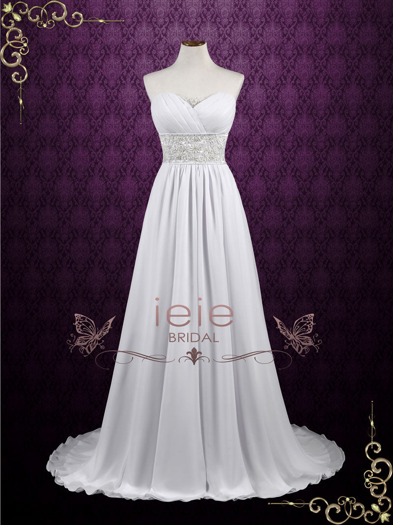 Empire Waist Chiffon Wedding Dress