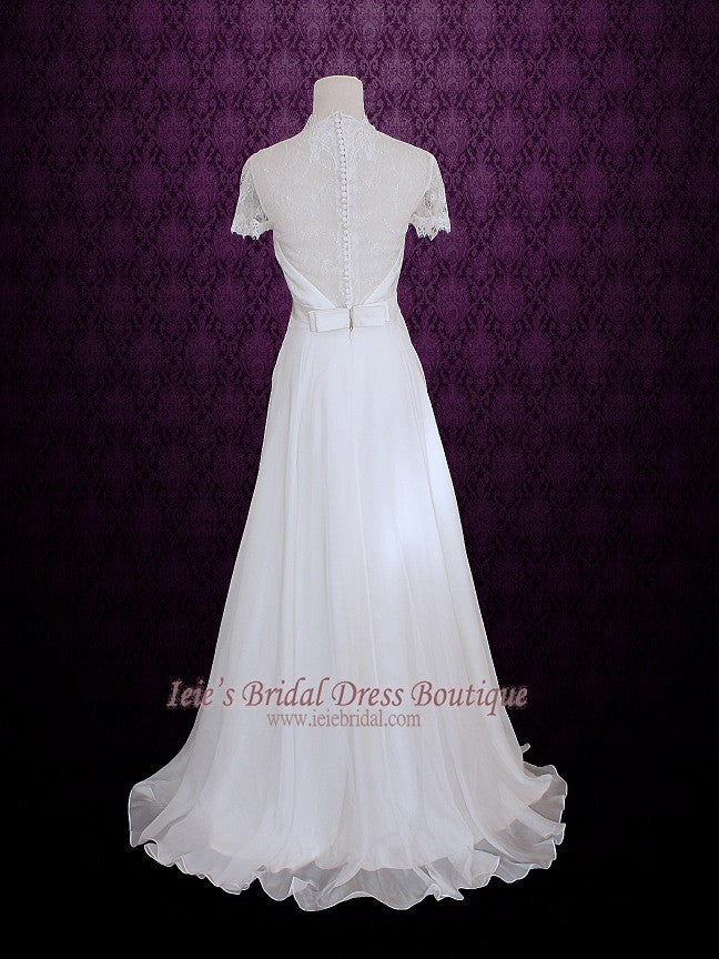 Ready to Wear Slim A-line Premium Chiffon Wedding Dress ASHLEY – ieie