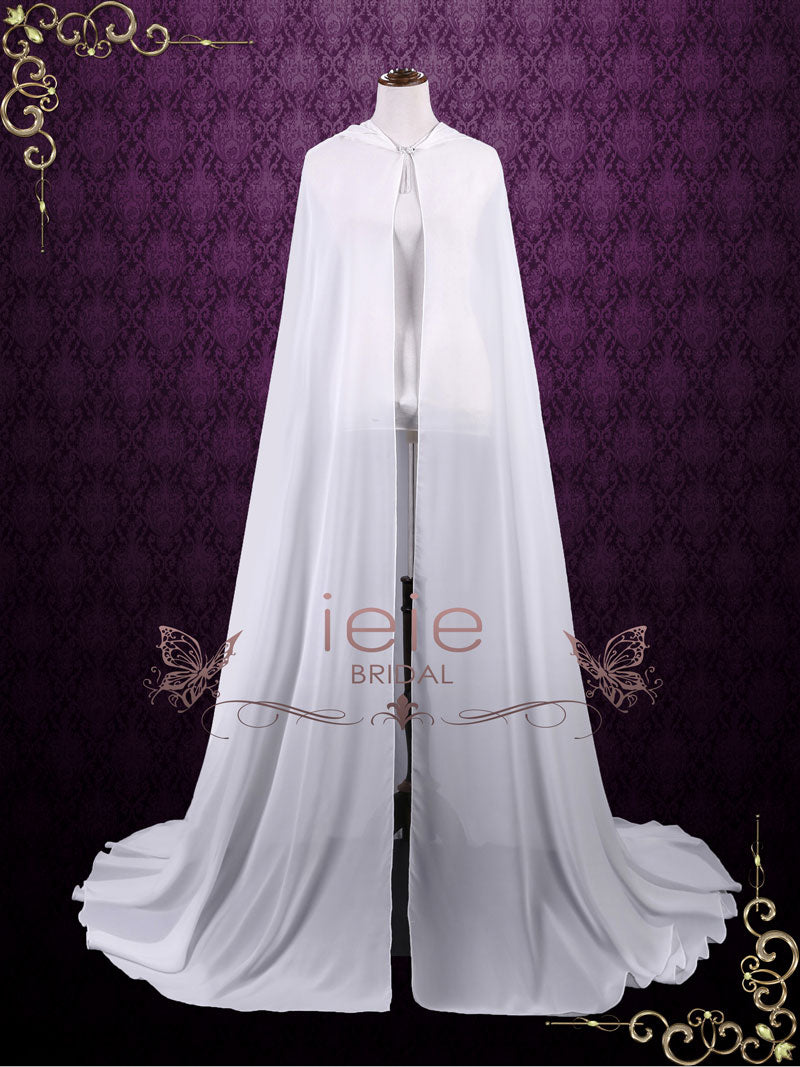 Long white cape with on sale hood