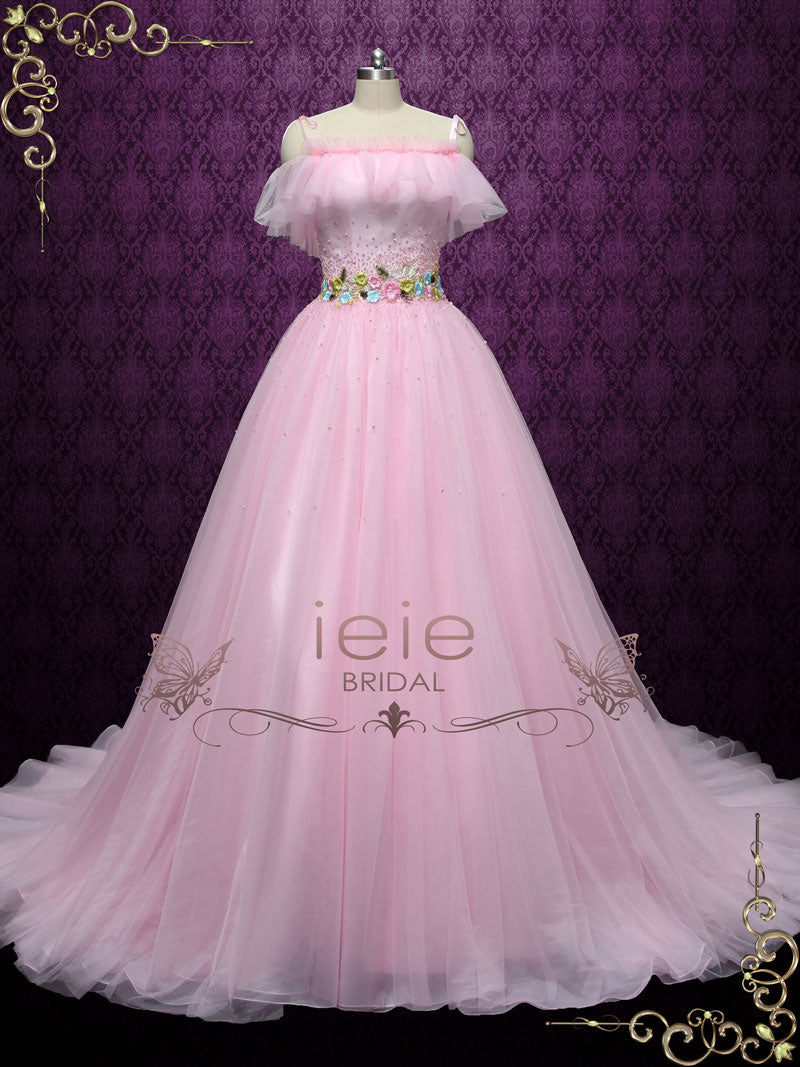 Pink Off Shoulder Formal Evening Dress ROBINE – ieie