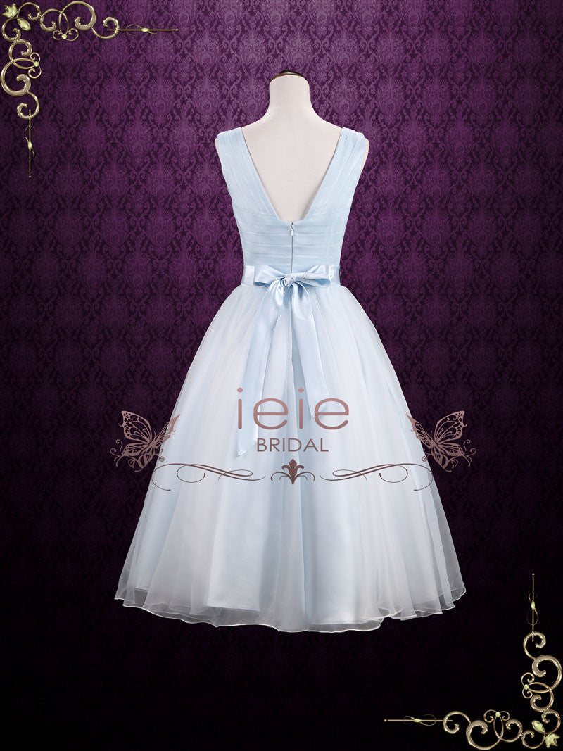 Ice Blue Short Tea Length Wedding Dress Formal Dress TERRY – ieie