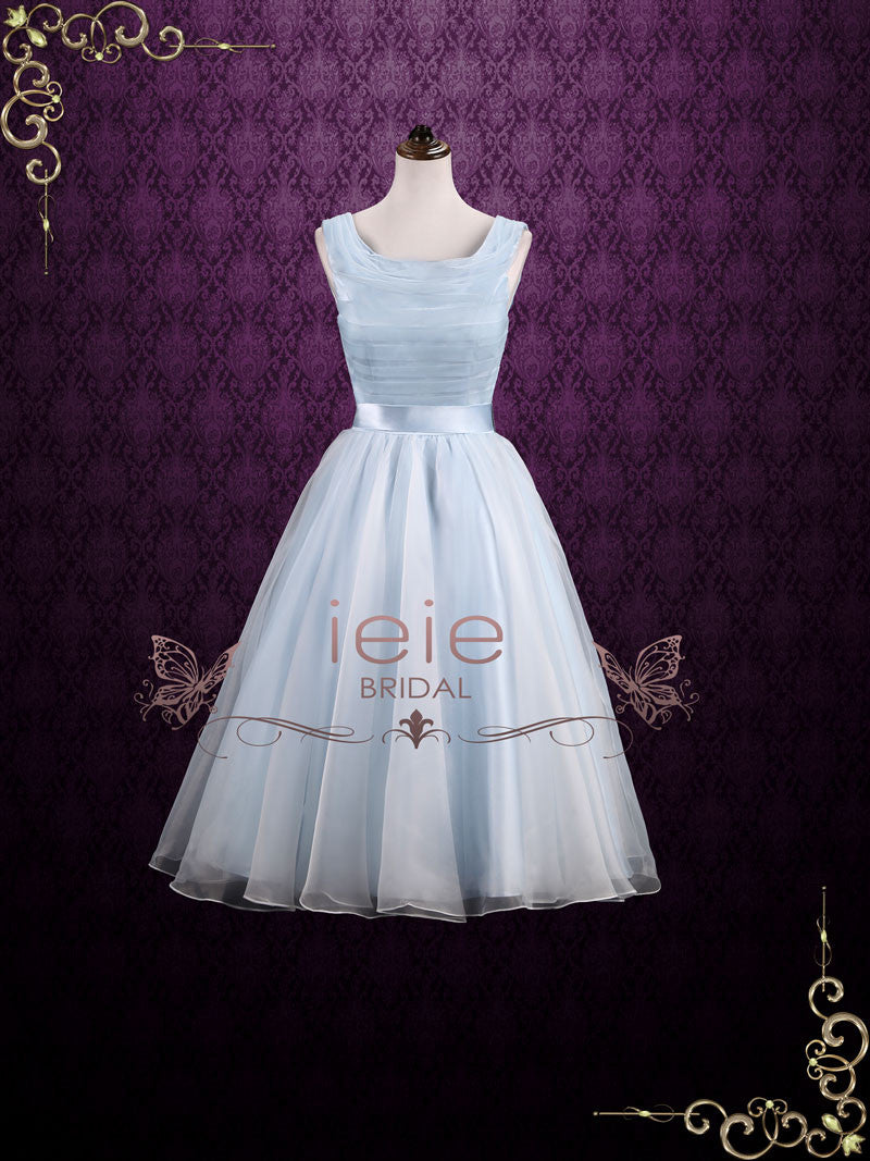 Ice Blue Short Tea Length Wedding Dress Formal Dress TERRY – ieie