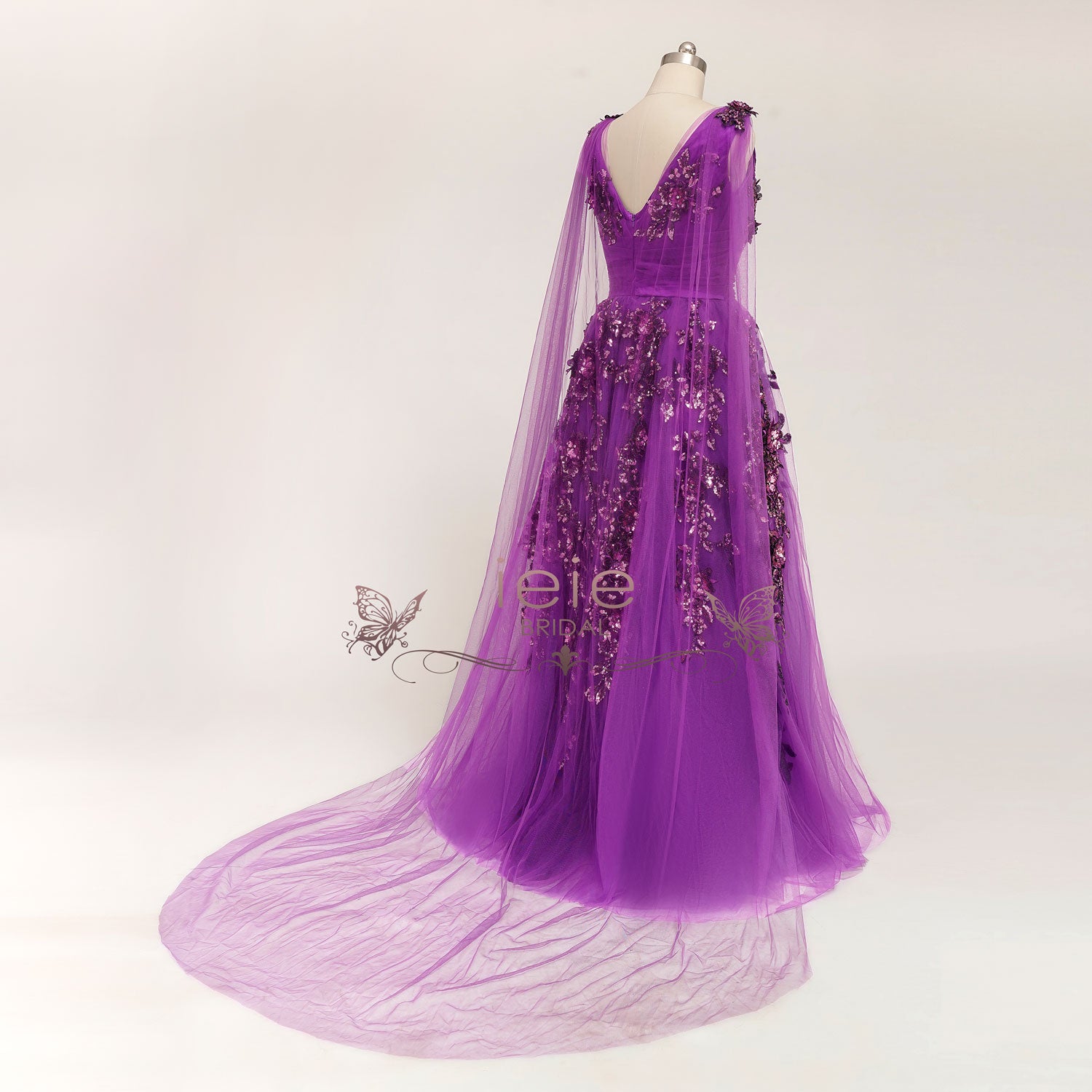 Purple Grecian Lace Wedding Dress ARETHA – ieie Bridal