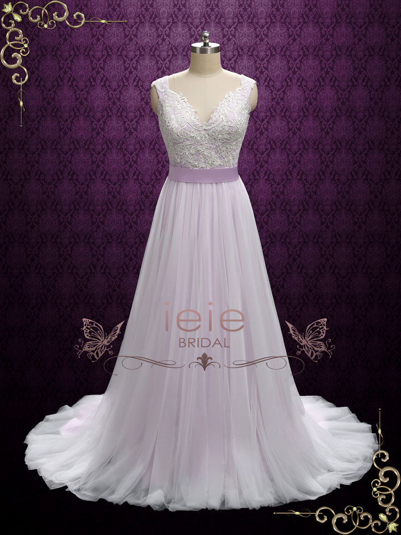 Lavender and White Wedding Dresses