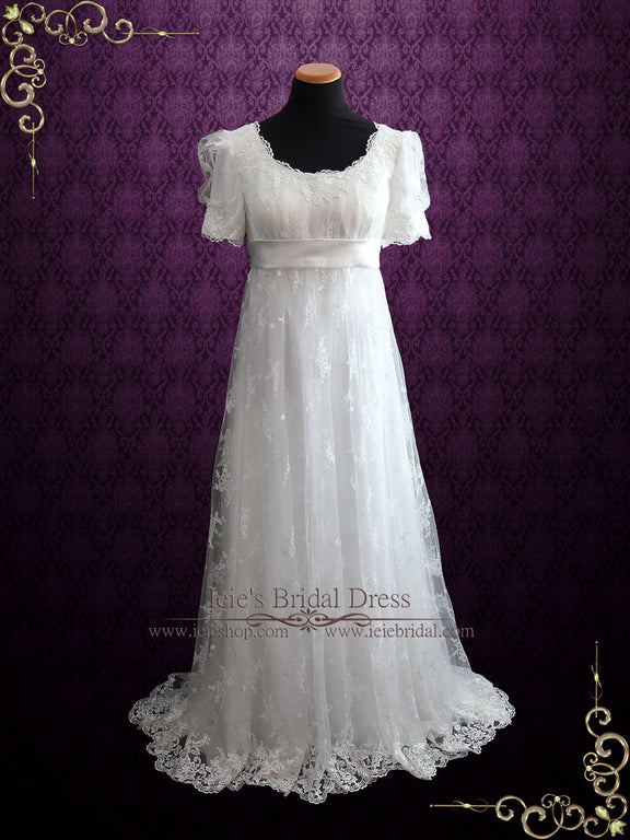 Regency Style Lace Wedding Dress with Empire Waist AMIEE – ieie