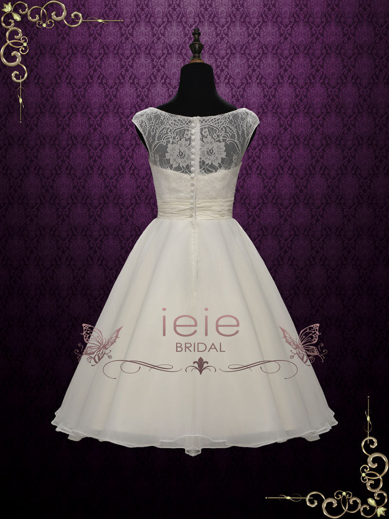 Short Retro Tea Length Lace Wedding Dress | Bree – ieie