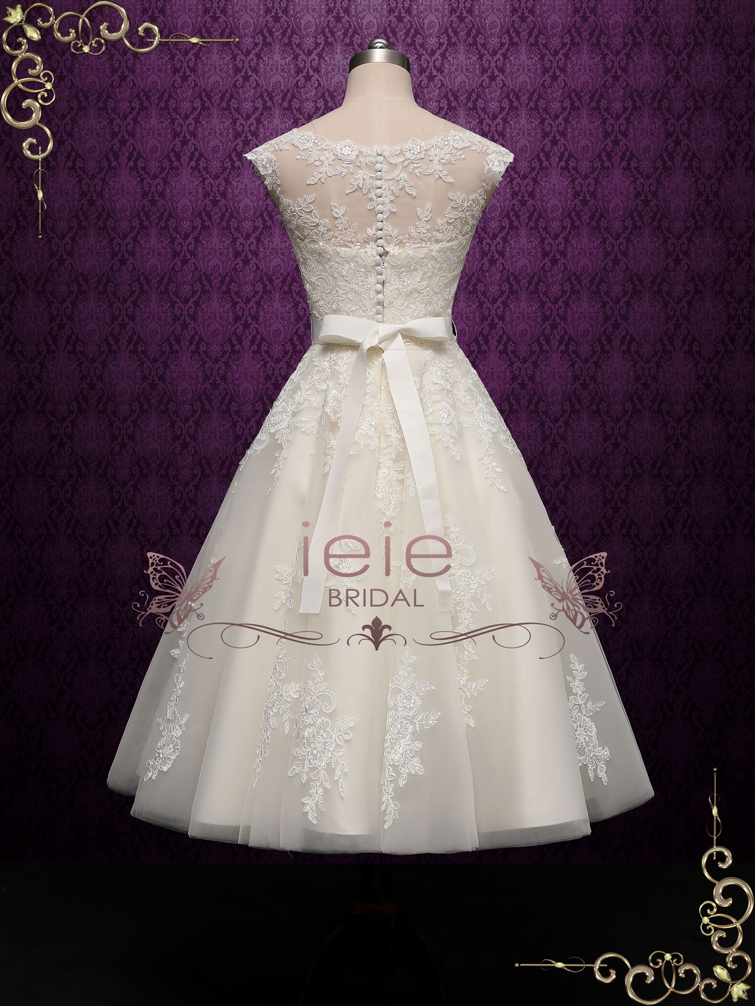 Elegant Short Lace Wedding Dress PERLA – ieie