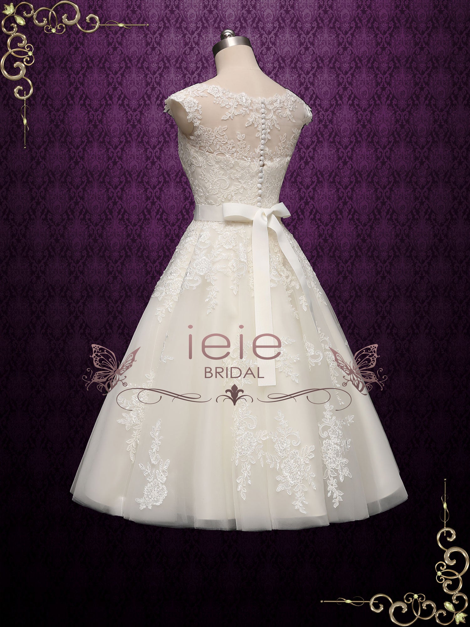 Elegant Short Lace Wedding Dress PERLA – ieie